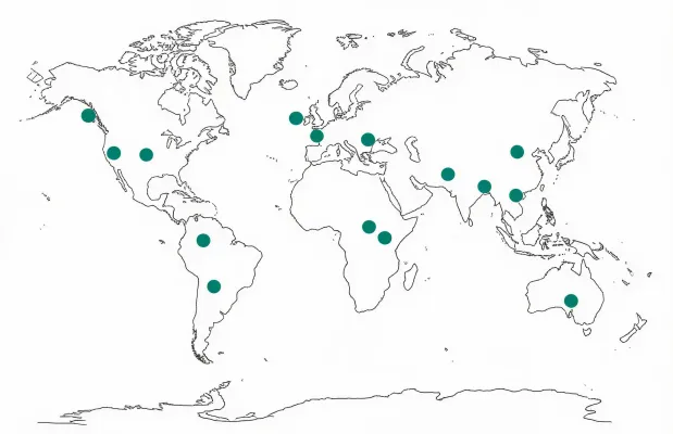 Fluence global lighting support map